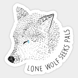 Lone Wolf Seeks Pals Sticker